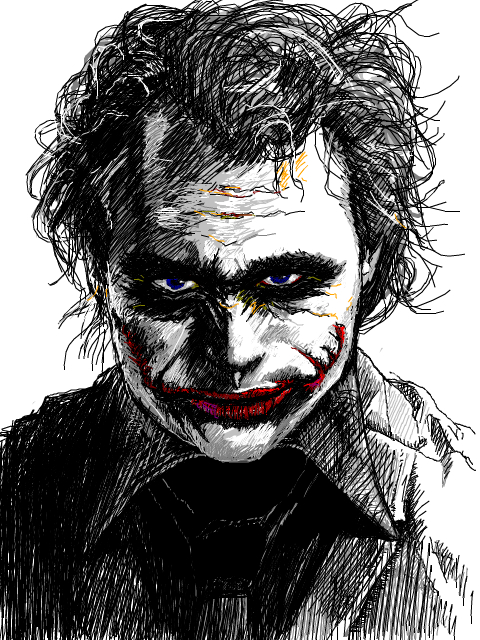 del shannon, syuri (del shannon), heath ledger, the joker, batman (series), dc comics, the dark knight, 1boy, creepy, glasgow smile, male focus, monochrome, monotone, smile, solo