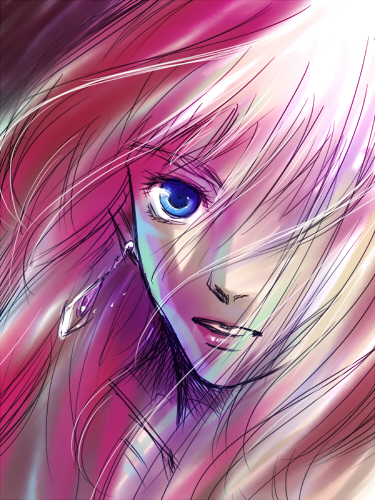 sheryl nome, macross, macross frontier, lowres, 00s, blonde hair, blue eyes, earrings, jewelry, solo