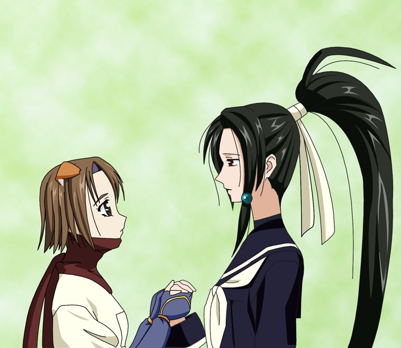 konoha (arcana heart), tokinomiya kamui, aq interactive, arcana heart, atlus, examu, ninja, ponytail, school uniform, serafuku