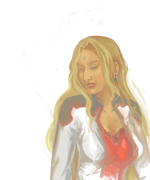 rakshata chawla, code geass, 00s, 1girl, blonde hair, breasts, cleavage, dark-skinned female, dark skin, female focus, lab coat, solo