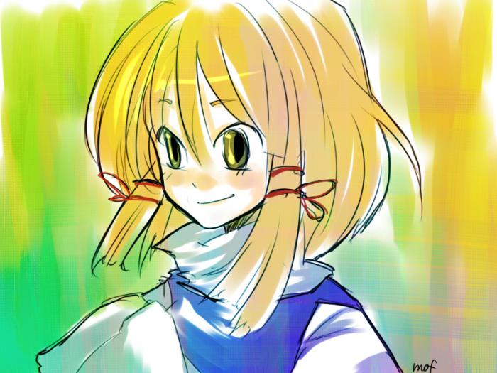 codemari, moriya suwako, touhou, 1girl, blonde hair, female focus, hair between eyes, solo, 譽画ｲｳ蟯ｸ