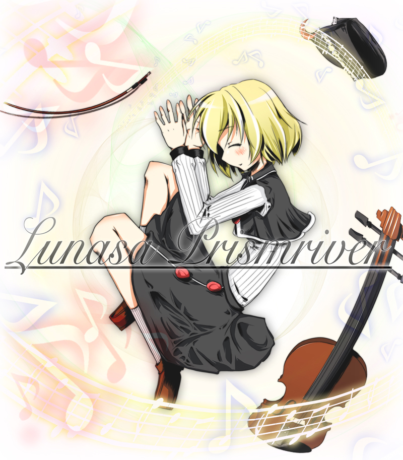 oborozuki, rougetsu (eclipse), lunasa prismriver, touhou, 1girl, blonde hair, character name, female focus, solo