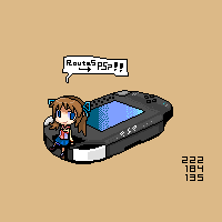 identity, obscur, sony, lowres, 1girl, female focus, handheld game console, oekaki, pixel art, playstation portable, solo