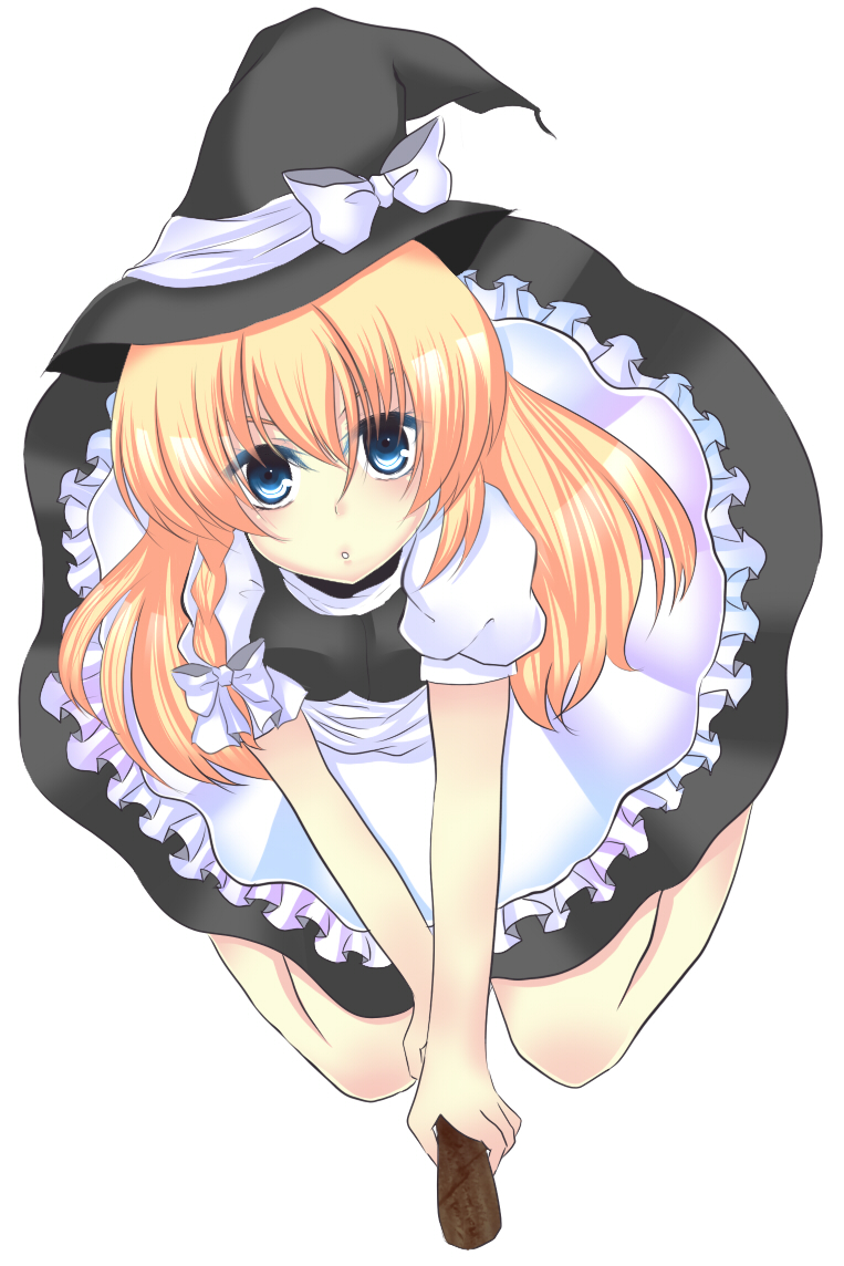 uranaishi (miraura), kirisame marisa, mirage, touhou, bad id, bad pixiv id, 1girl, blonde hair, broom, female focus, hat, long hair, ribbon, solo, witch, witch hat