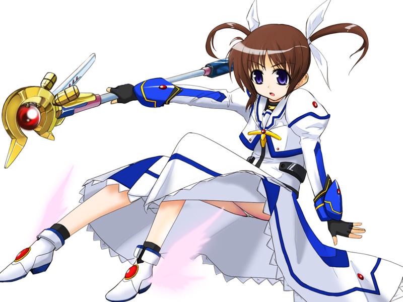 raising heart, raising heart (device mode) (1st), takamachi nanoha, takamachi nanoha (movie 1st mode), lyrical nanoha, mahou shoujo lyrical nanoha, mahou shoujo lyrical nanoha movie, mahou shoujo lyrical nanoha the movie 1st, 10s, 1girl, female focus, panties, pantyshot, sitting, solo, underwear