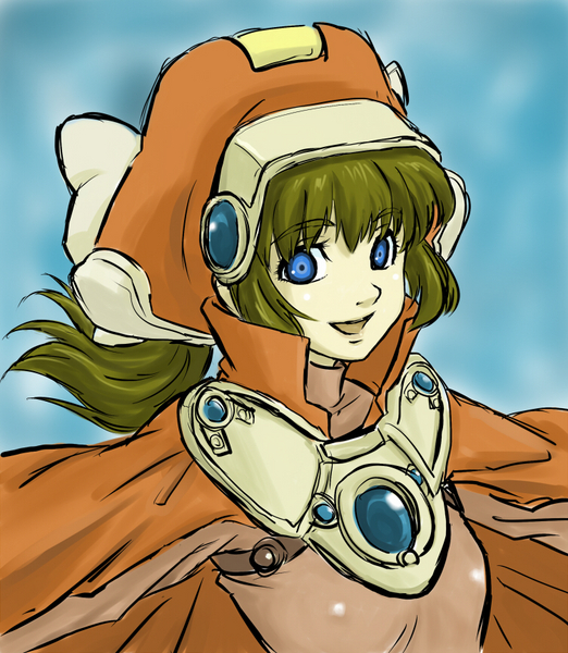 j. taisa, marguerite fatima, xenogears, blue eyes, brown hair, hat