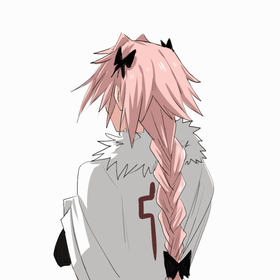 hiffuu, astolfo (fate), fate/apocrypha, fate (series), animated, animated gif, 1boy, androgynous, black bow, black sweater, bow, braid, cape, fang, fur-trimmed cape, fur trim, gauntlets, gorget, hair bow, hair intakes, long hair, male focus, multicolored hair, open mouth, pink eyes, pink hair, simple background, single braid, skin fang, smile, solo, streaked hair, sweater, two-sided cape, two-sided fabric, waving, white background, white cape, white hair