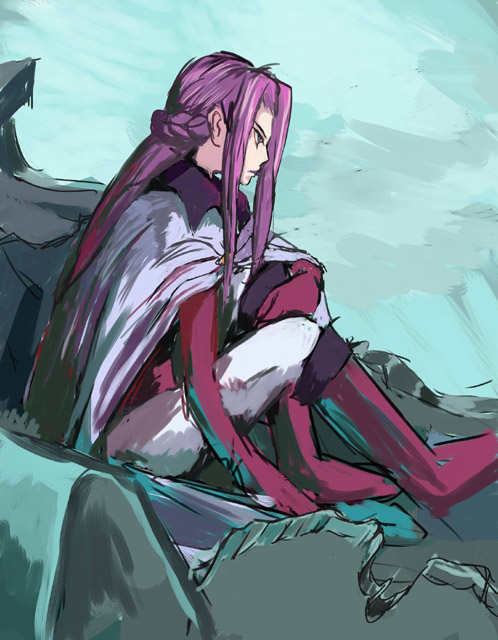 hiryki, cornelia li britannia, code geass, 00s, angry, boots, cape, elbow gloves, gloves, long hair, purple hair, sketch, solo