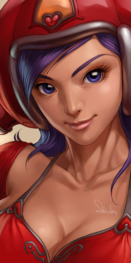stanley lau, pepper project, bad tag, blue eyes, hat, headphones, purple hair