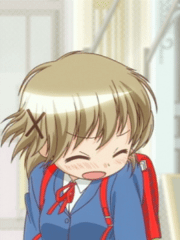 yuno (hidamari sketch), hidamari sketch, animated, animated gif, anime screenshot, lowres, 00s, running, solo