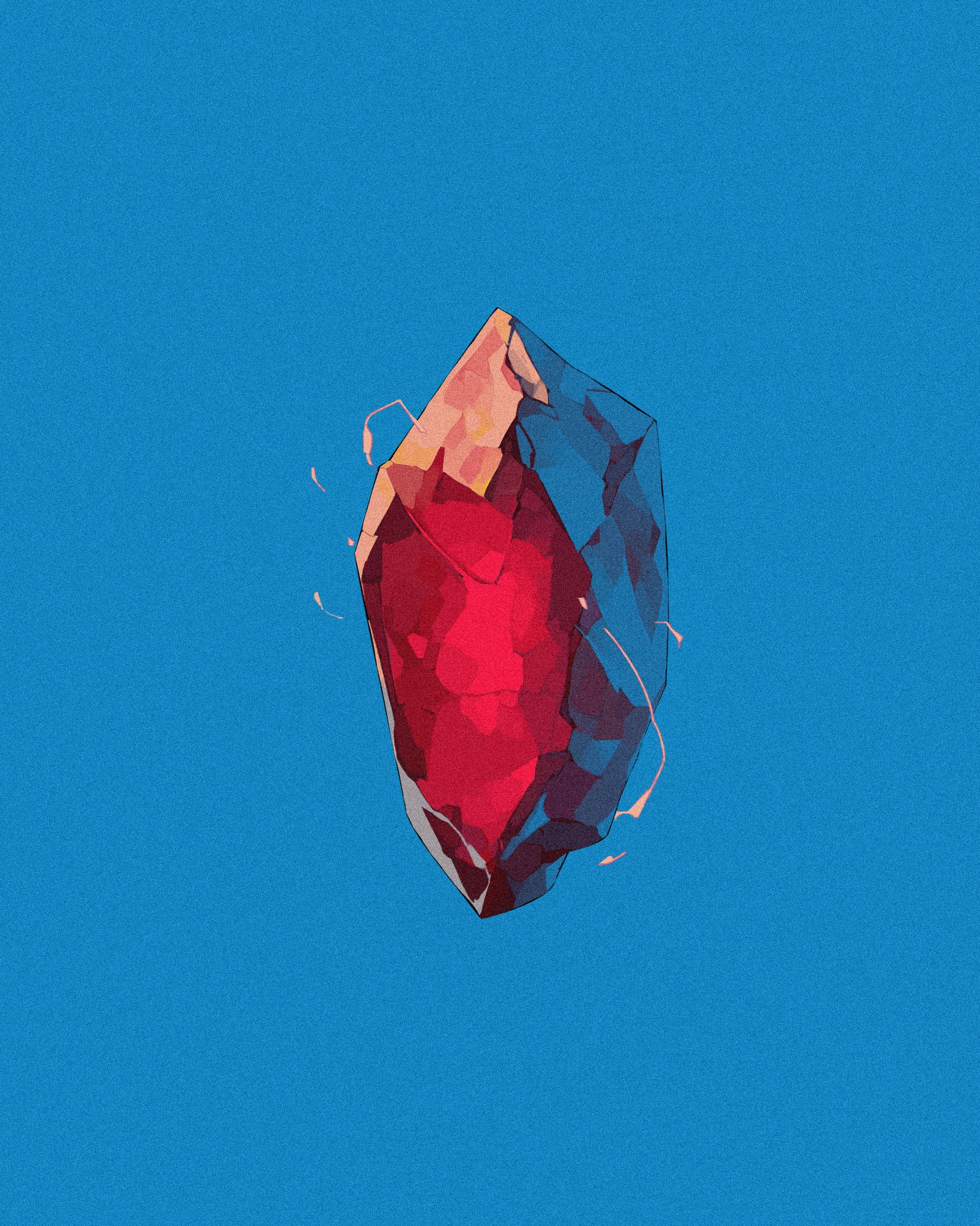 patrick ganas, fullmetal alchemist, highres, blue background, gem, no humans, object focus, philosopher's stone, red gemstone, simple background