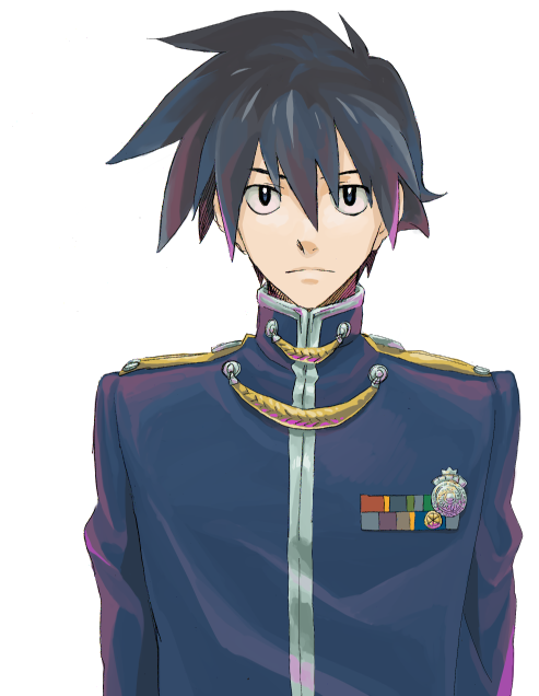 mosako, simon (ttgl), tengen toppa gurren lagann, 00s, 1boy, formal clothes, male focus, military, military uniform, solo, white background