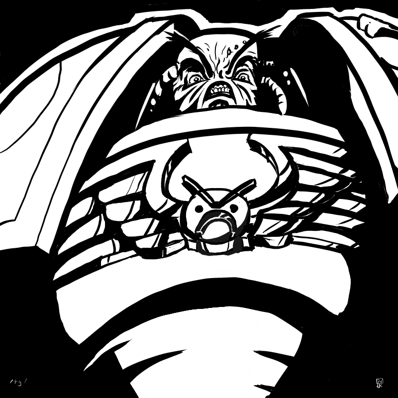 adeptus astartes, warhammer 40k, non-web source, tagme, angry, angry marines, furious, greyscale, monochrome