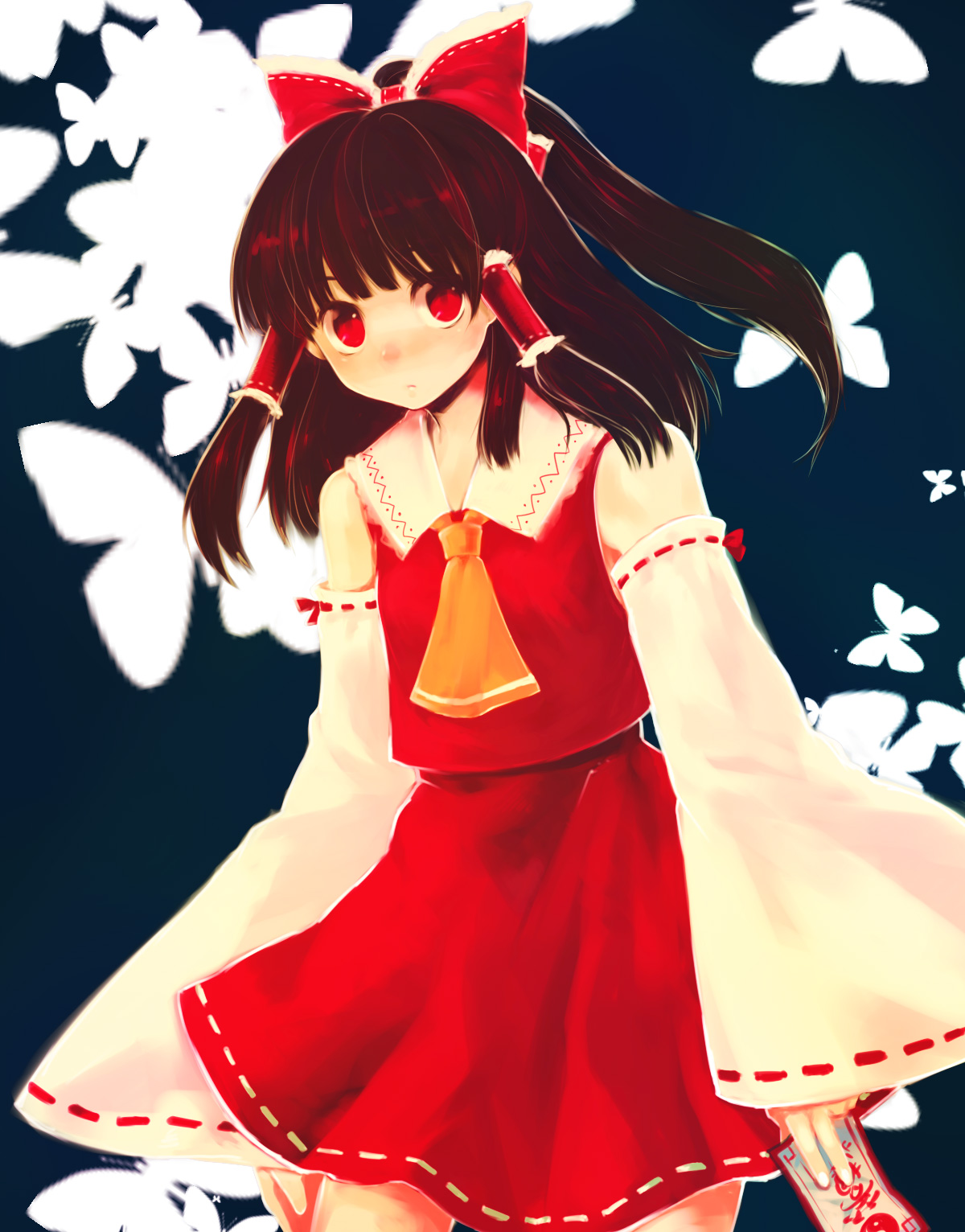u (pixiv), usa (artist), usaki (ama), hakurei reimu, touhou, bad id, bad pixiv id, highres, 1girl, female focus, red eyes, solo