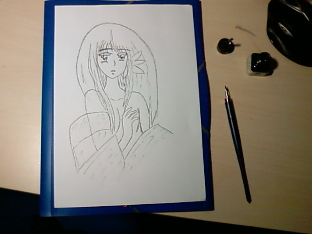 photo (medium), self-upload, tagme, traditional media, 1girl, bad anatomy, female focus, gdr-games, monochrome, poorly drawn, solo