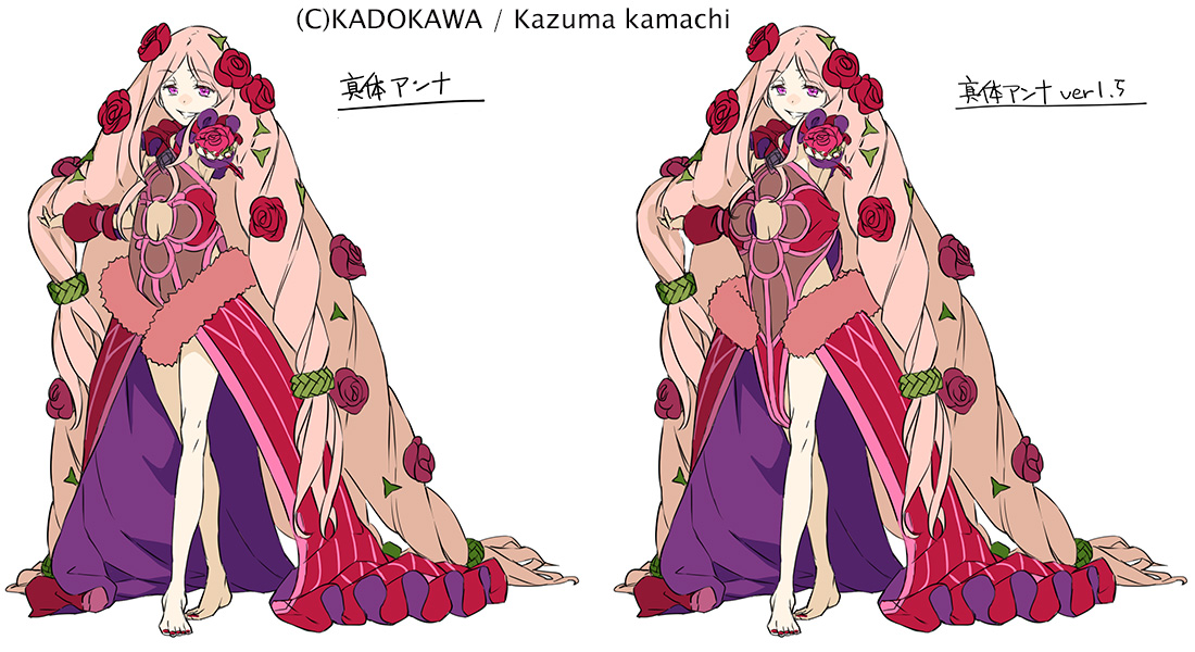 haimura kiyotaka, anna sprengel, toaru majutsu no index, toaru majutsu no index: new testament, novel illustration, official art, 1girl, absurdly long hair, bare legs, barefoot, big hair, black leotard, breasts, cleavage, closed mouth, clothing cutout, dress, dress flower, english text, flower, frills, full body, hair flower, hair ornament, leotard, long hair, looking at viewer, multicolored leotard, multiple views, nail polish, pink eyes, pink hair, purple dress, purple eyes, red flower, red leotard, red nails, red rose, reference sheet, rose, simple background, smile, standing, toenail polish, toenails, very long hair, waist cape, white background
