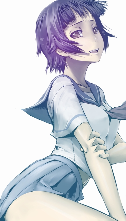 mak, tsunetsuki matoi, sayonara zetsubou sensei, bad id, bad pixiv id, 00s, black hair, school uniform, serafuku, short hair, solo