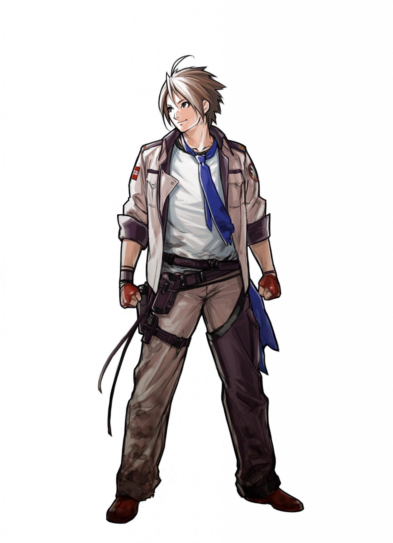 hiroaki (kof), will, will (advance wars), advance wars, advance wars: days of ruin, uniform, highres, official art, 1boy, male focus, necktie, solo