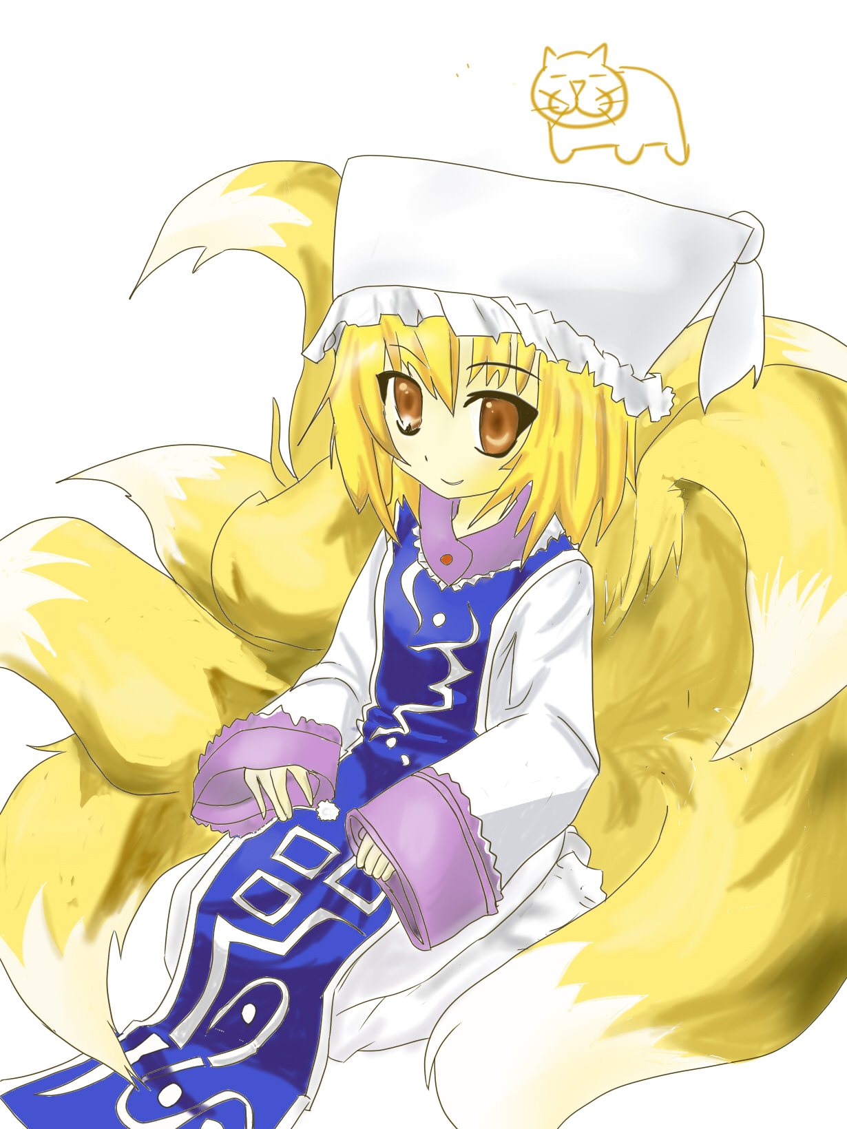 kankoro mochi, kankoro mochi (pixiv 263604), yakumo ran, touhou, highres, 1girl, female focus, solo