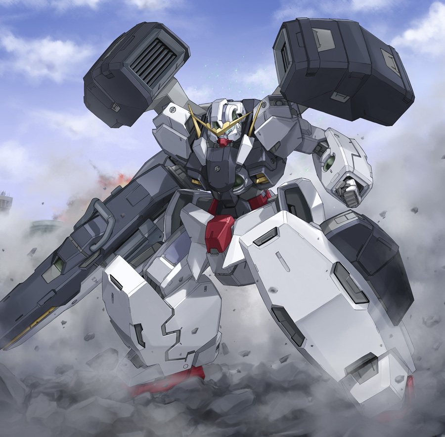 tomo (machinemess), tomo (pixiv), gundam virtue, virtue, gundam, gundam 00, bad id, bad pixiv id, 00s, armor, helmet, machinery, mecha, no humans, robot, weapon