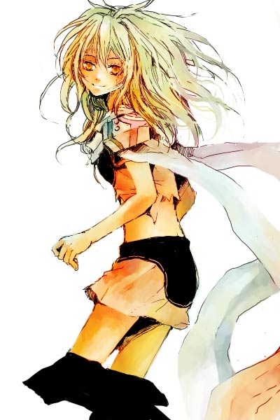 namahamuro-su, emerada (xenogears), xenogears, bad id, bad pixiv id, 1girl, armor, female focus, long hair, pauldrons, shoulder armor, skirt, solo