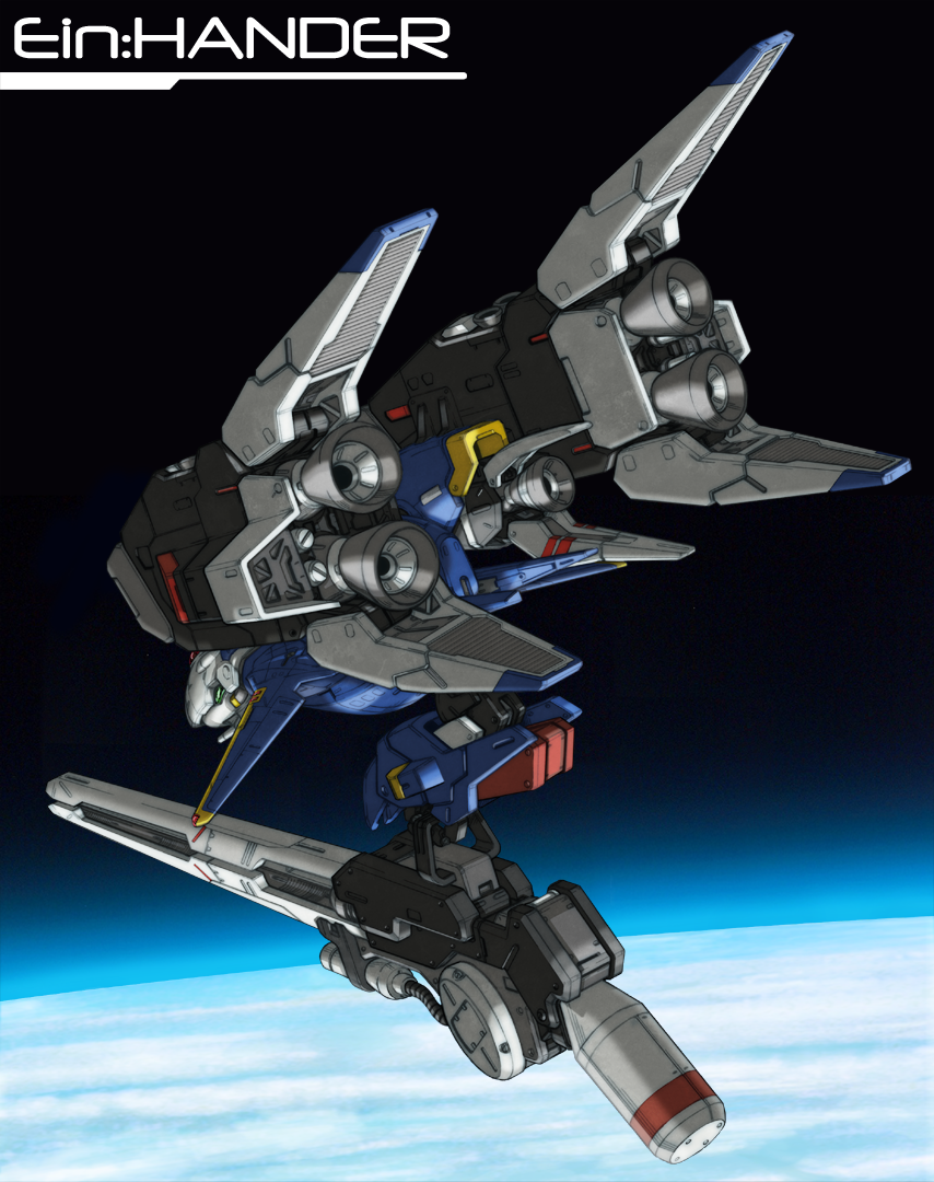 takimoyo (pixiv), takimoyo (soushokujuu), einhander, earth (planet), gun, mecha, no humans, planet, robot, space, spacecraft, starfighter, weapon