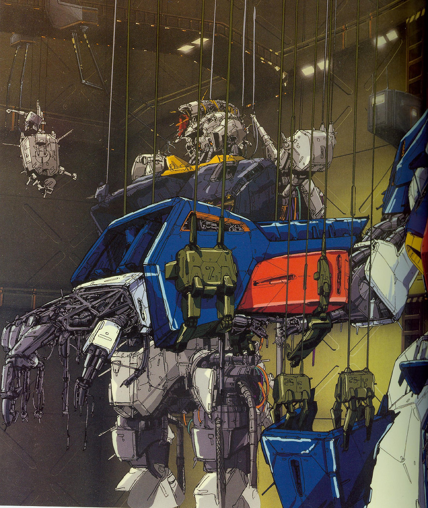 zeta gundam (mobile suit), gundam, zeta gundam, 1980s (style), tagme, damaged, mecha, oldschool, retro artstyle, robot