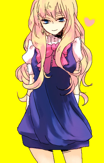 akieru nomaki, sheryl nome, macross, macross frontier, 00s, blonde hair, blue eyes, dress, solo