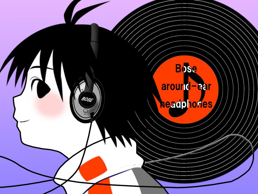 star seven, kikuchi makoto, idolmaster, idolmaster (classic), idolmaster 1, 00s, antenna hair, black eyes, black hair, blush, headphones, jacket, looking back, pale skin, smile, solo, vinyl record