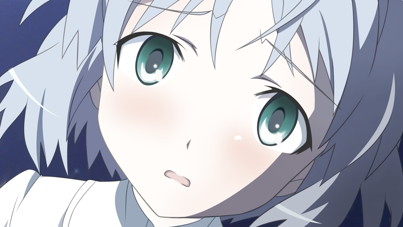sanya v. litvyak, strike witches, world witches series, silver hair, derivative work, vector trace, 00s, 1girl, blue eyes, female focus, green eyes, portrait, solo