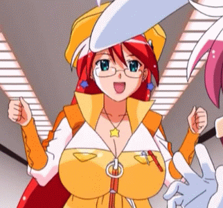 magical teacher komachi, nurse witch komugi-chan, animated, animated gif, anime screenshot, lowres, 00s, 1girl, bouncing breasts, breasts, female focus, glasses, green eyes, hat, huge breasts, lipstick, long hair, makeup, red hair, solo