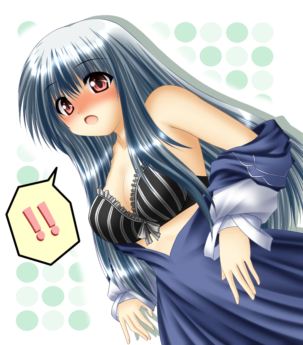 chitose, chitose (pixiv), kagura chitose, kamishirasawa keine, touhou, 1girl, black bra, blue hair, bow, bow bra, bra, female focus, lingerie, long hair, solo, underwear