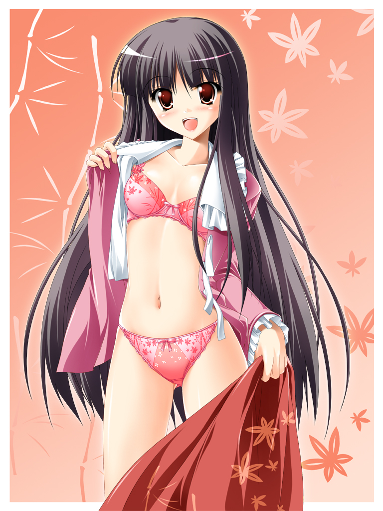 kamiya tomoe, houraisan kaguya, touhou, bra, lingerie, panties, pink panties, underwear