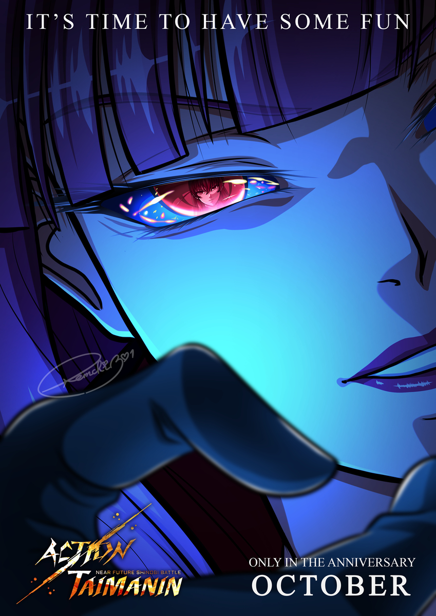 remchi301, asagi igawa, oboro (taimanin asagi), action taimanin, taimanin (series), highres, eye reflection, red eyes, reflection