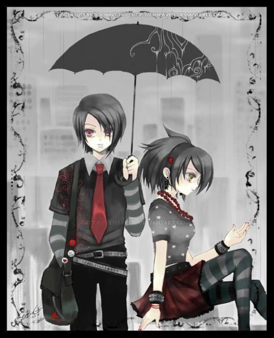 tagme, 1boy, 1girl, rain, umbrella