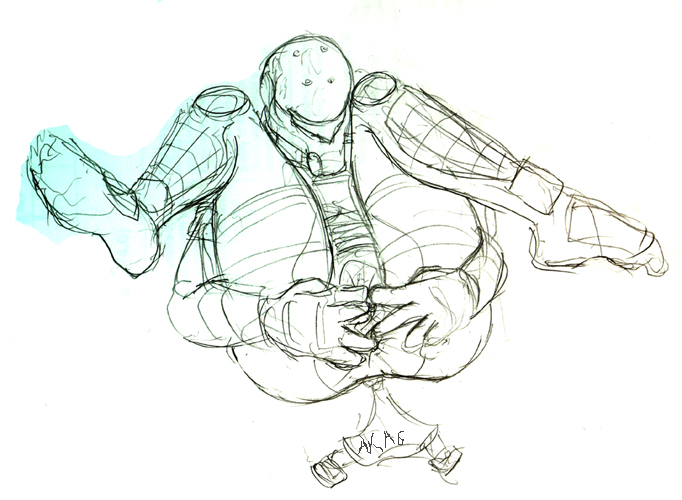 frogs (mgs), haven trooper, metal gear (series), metal gear solid, metal gear solid 4: guns of the patriots, 1girl, anus, bodysuit, female focus, helmet, monochrome, pussy, sketch, solo, spread anus, spread legs, spread pussy, spreading own pussy