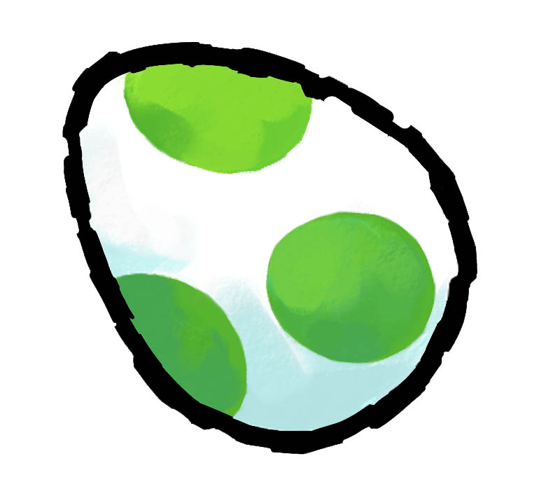 nakagawa yasuhisa, mario (series), nintendo, yoshi's island ds, official art, third-party source, egg, no humans, simple background, solo, white background, yoshi egg