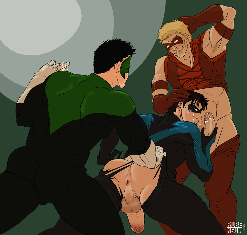 Rule34 – If it exists, there is porn of it / rubensum, dick grayson, green lantern, kyle rayner, nightwing, red arrow, roy harper / 109939