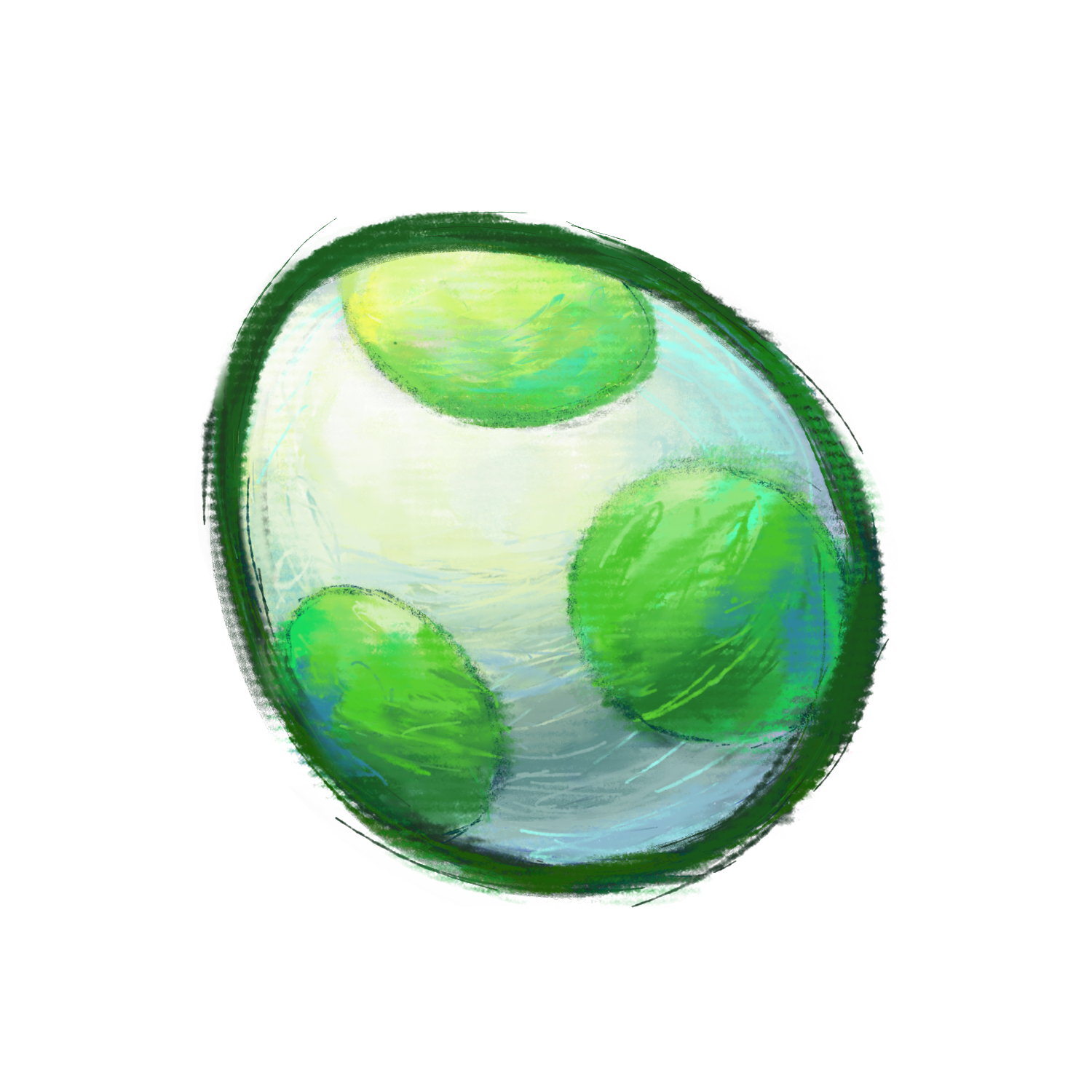 mario (series), nintendo, yoshi's new island, highres, official art, third-party source, egg, harada masamichi, no humans, simple background, solo, transparent background, yoshi egg