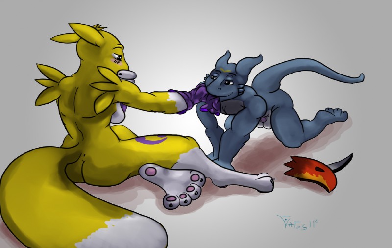 Rule34 – If it exists, there is porn of it / flamedramon, renamon / 110513