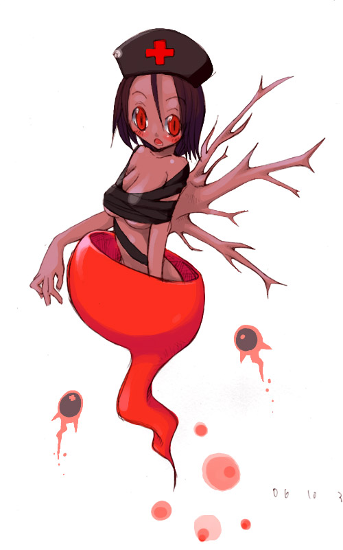 masha, aanima, meteos, tagme, dark-skinned female, dark skin, personification, red eyes, solo