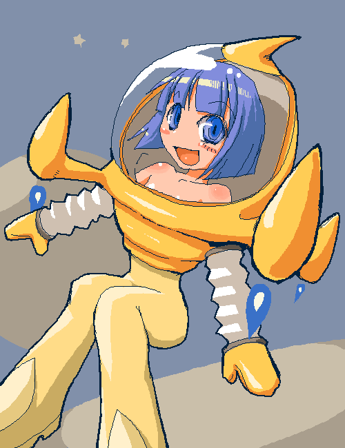 masha, luna luna, meteos, tagme, blue eyes, blue hair, personification, solo