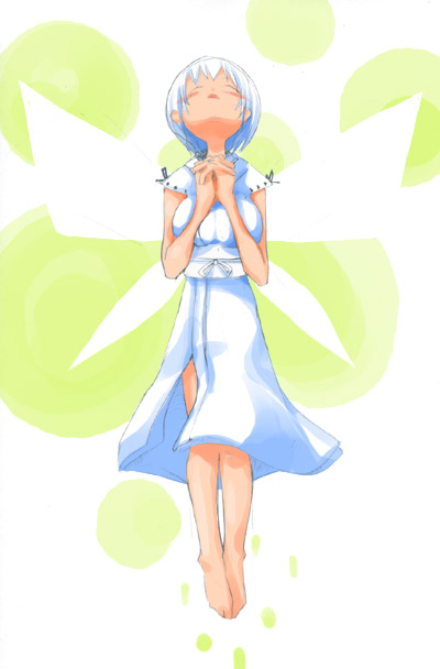 masha, sabon, meteos, barefoot, closed eyes, personification, solo, white hair, wings