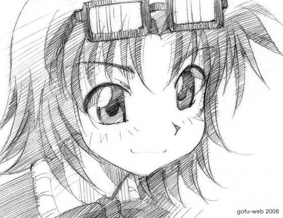 gofu, mori ai, ueki no housoku, traditional media, 00s, greyscale, monochrome, sketch, solo