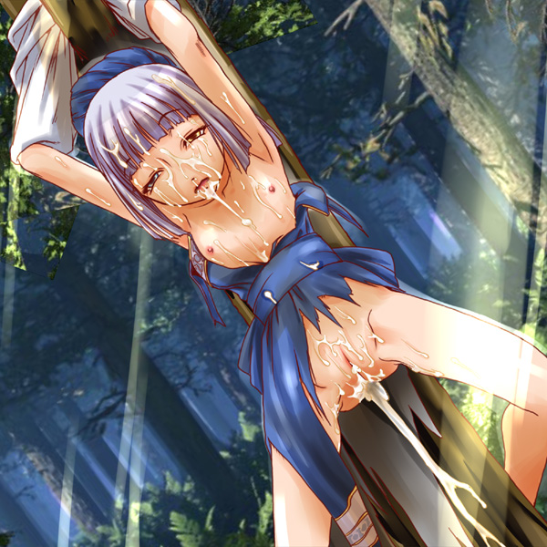 hermina (atelier), atelier (series), atelier lilie, atelier lilie another story, gust, 1girl, aftersex, ahegao, bdsm, breasts, bukkake, cum, cum in pussy, cumdrip, dazed, female focus, forest, fucked silly, heterochromia, loli, nature, nipples, no panties, open mouth, purple hair, pussy, rape, small breasts, solo, spread legs, torn clothes, tree, uncensored