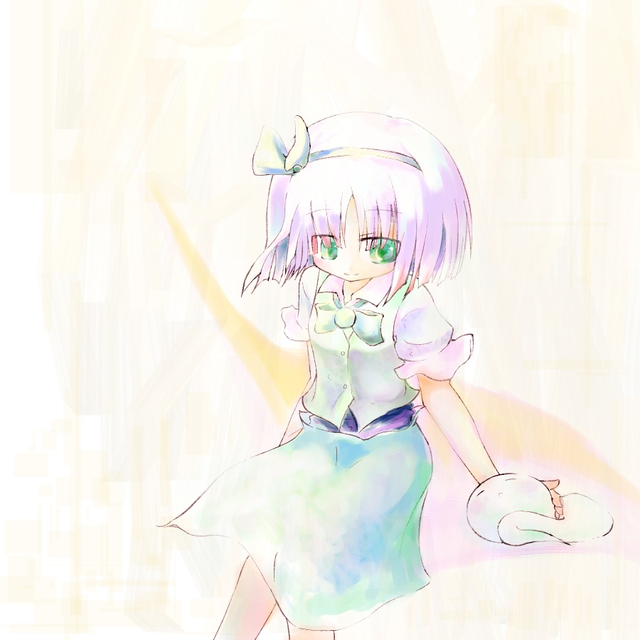 komaruri, konpaku youmu, konpaku youmu (ghost), touhou, 1girl, female focus, ghost, hitodama, ribbon, school uniform, serafuku, short hair, sleeping, solo