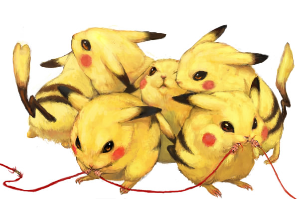 toto mame, piakchu, pikachu, nintendo, pokemon, bad id, bad pixiv id, animal, cable, gen 1 pokemon, mouse (animal), no humans, pokemon (creature), realistic, simple background, too many, too many pikachu, wire