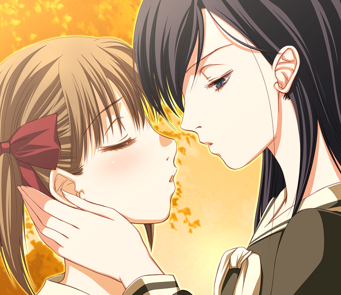 eko, fukuzawa yumi, ogasawara sachiko, maria-sama ga miteru, bad id, bad pixiv id, 00s, 2girls, blush, imminent kiss, kiss, multiple girls, yuri