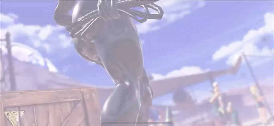 poison (final fight), capcom, final fight, street fighter, street fighter v, animated, animated gif, mod, 1girl, 3d, ass, bodysuit, breasts, cleavage, female focus, game screenshot, huge ass, large breasts, latex, latex bodysuit, skin tight, solo, subtitled, walking