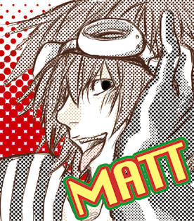 matt (death note), death note, lowres, 00s, glasses, gloves, goggles, oekaki, open mouth, tongue
